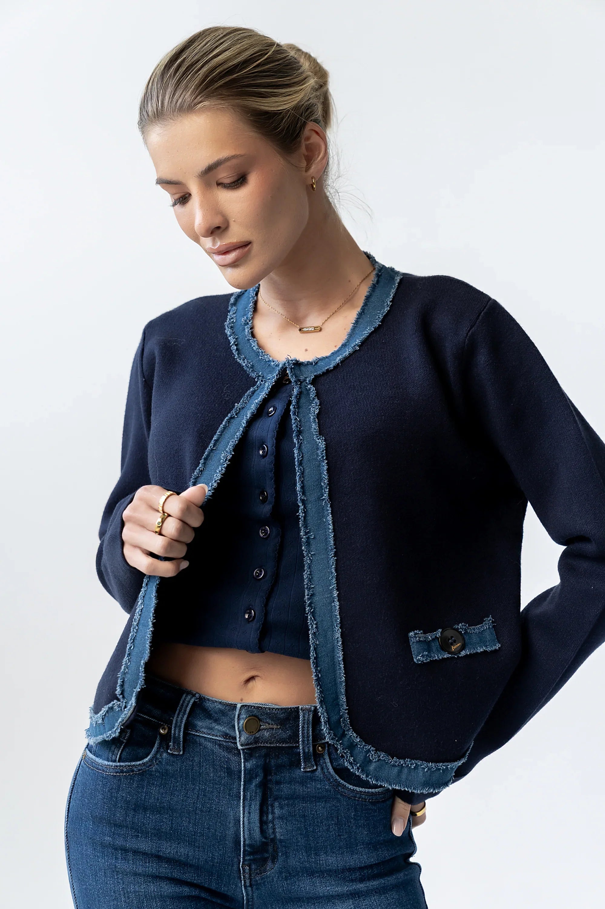 Topaz Contrast Cardigan FINAL SALE
