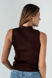 Rika Ribbed Top in Brown