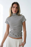 Lennon Striped Top in Brown