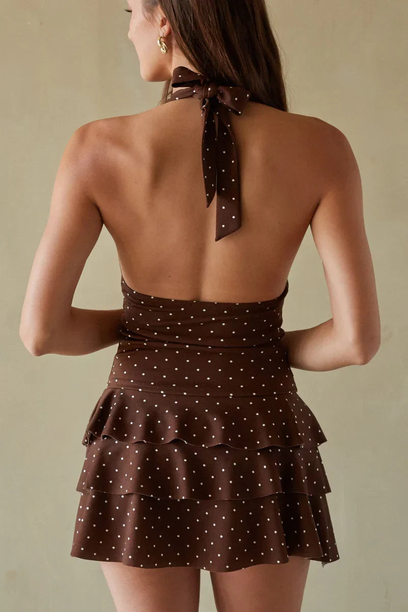 Gracie Polka Dot Ruffle Mini Skort