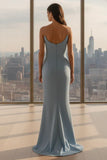 Daris Gown Light Blue Cat Eye Scoop Neckline Dress