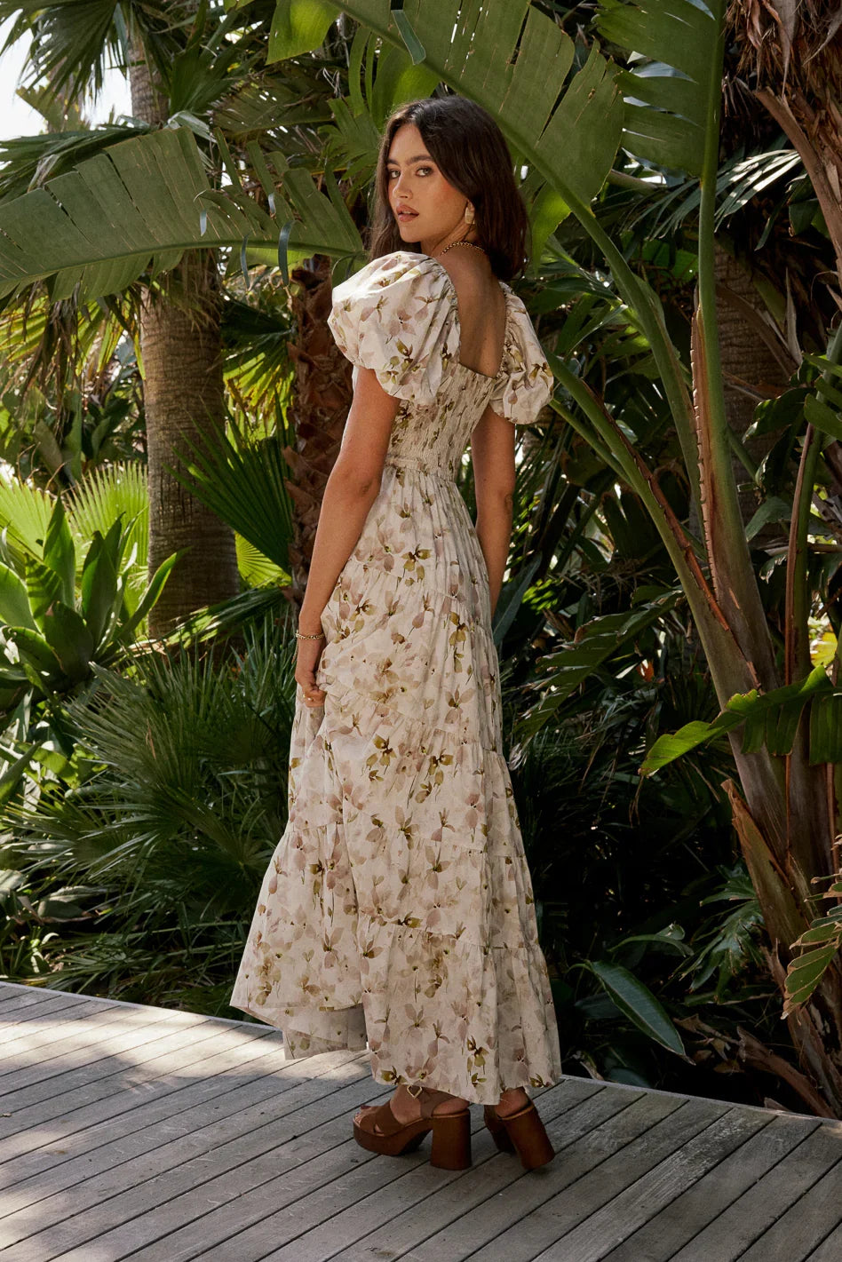 Robbie Floral Midi Dress in Mauve FINAL SALE
