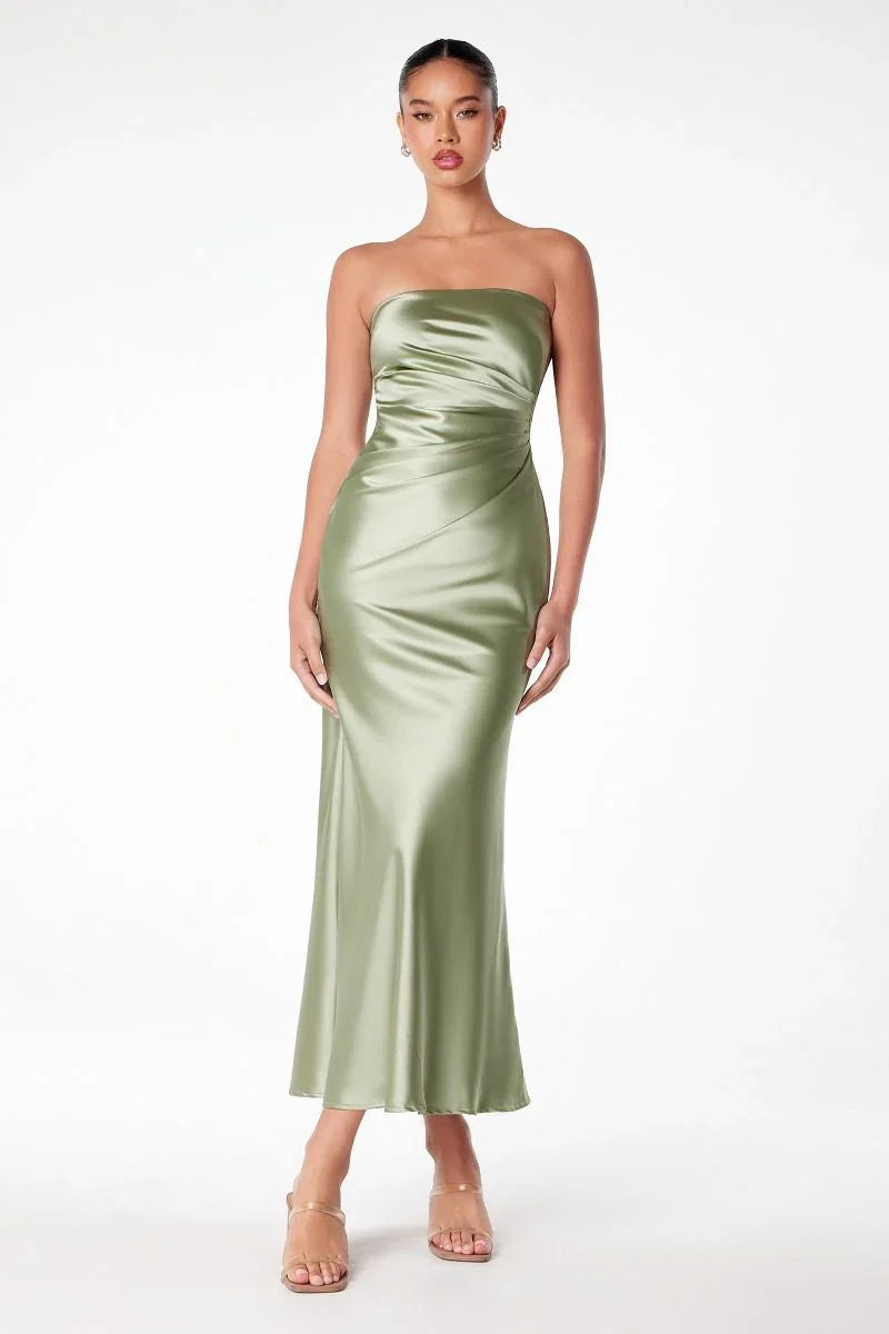 Ruthie Satin Strapless Maxi Dress