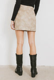Quinlen Vegan Leather Mini Skirt in Tan FINAL SALE