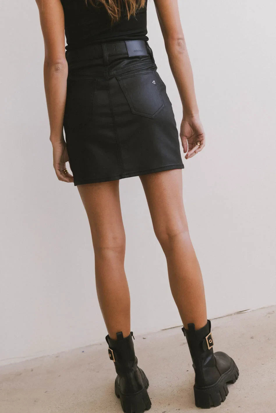 Maddox Coated Denim Mini Skirt FINAL SALE