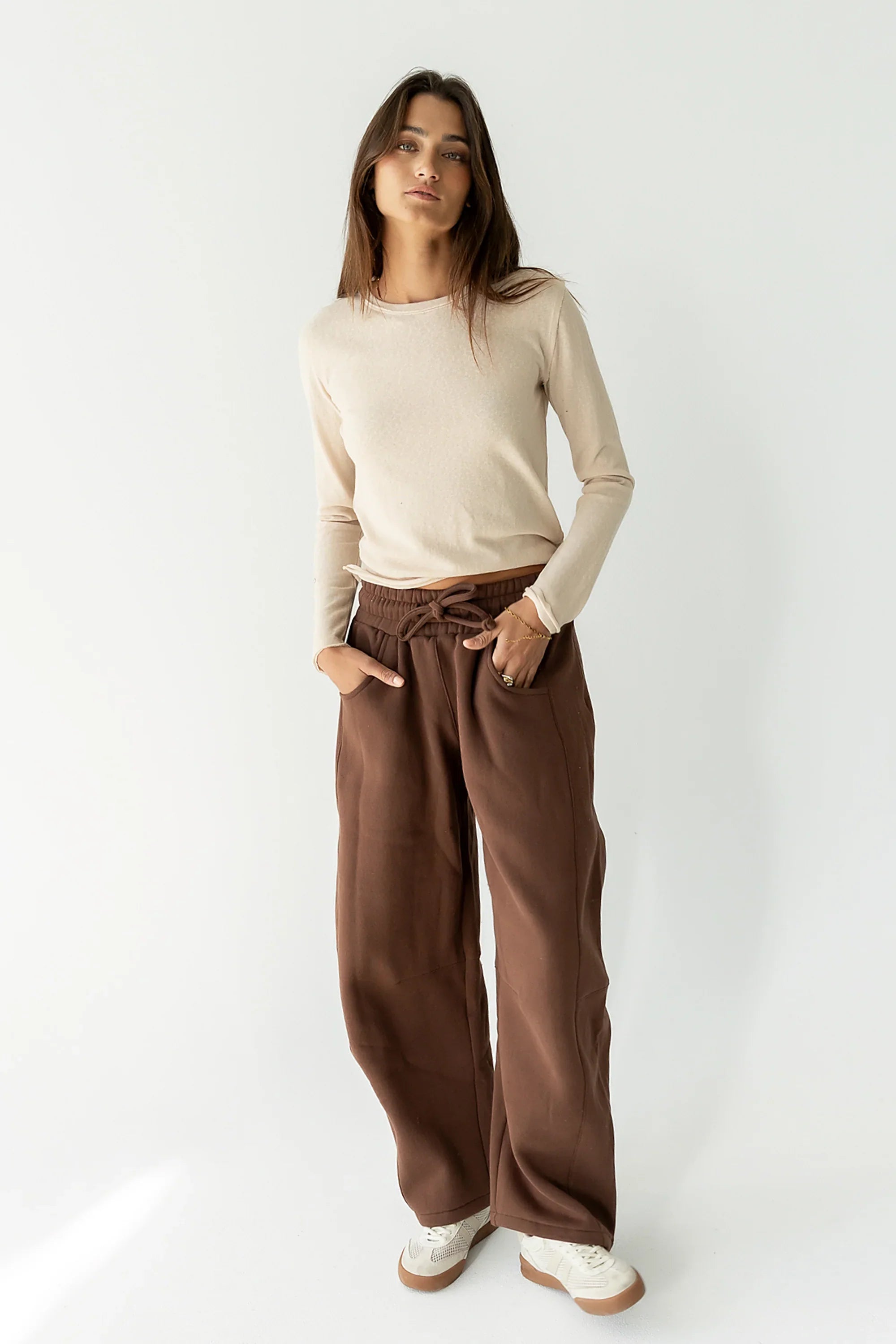 Maribel Barrel Sweatpants in Brown FINAL SALE