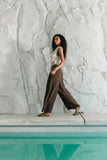 Lee Wide Leg Pants in Brown