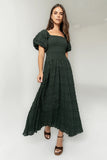 Beckie Smocked Maxi Dress in Green FINAL SALE