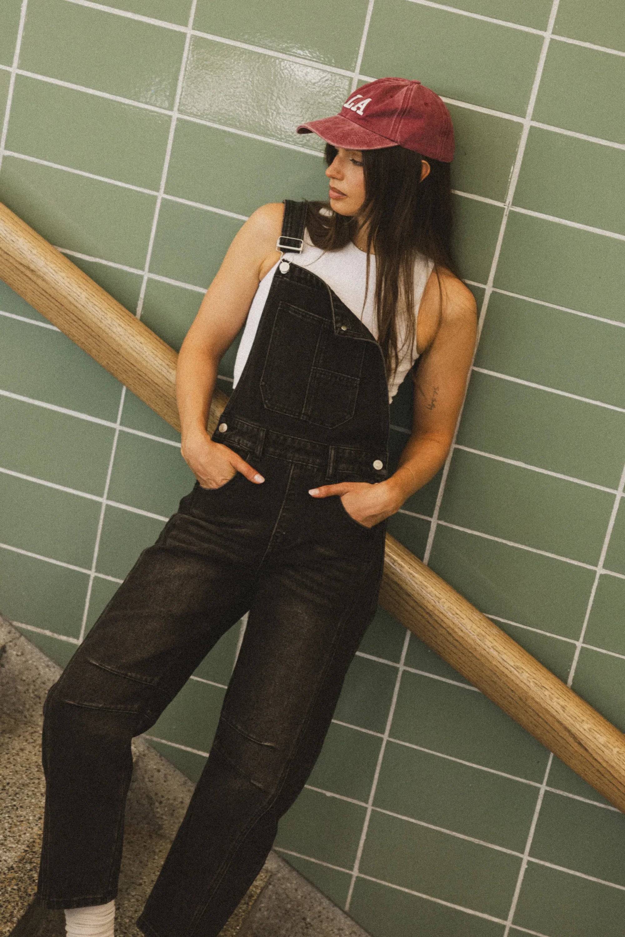 Tansy Denim Overalls in Black FINAL SALE