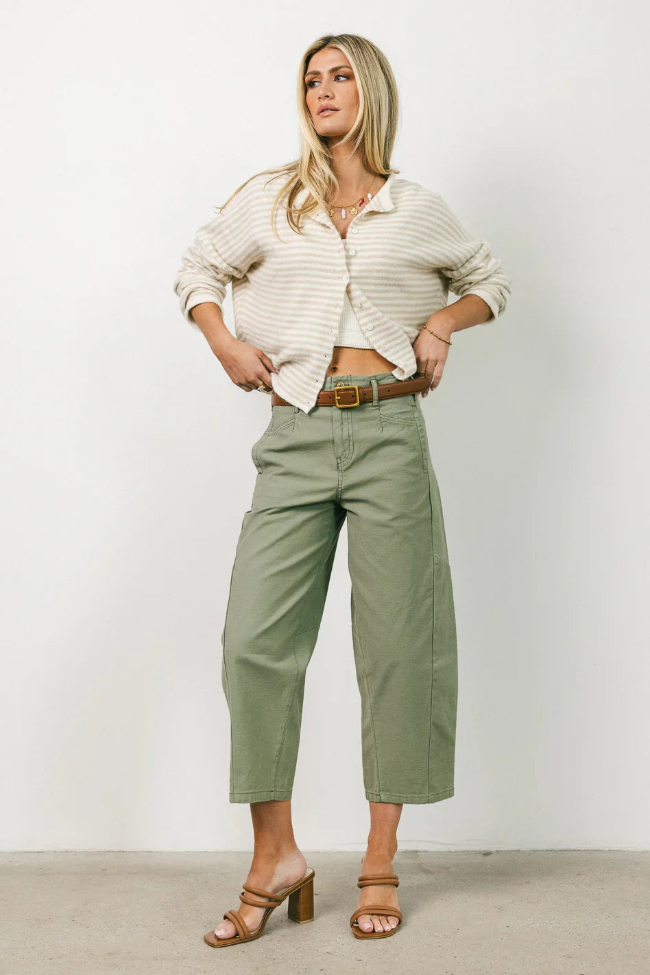 Sephrina Barrel Pants in Olive FINAL SALE
