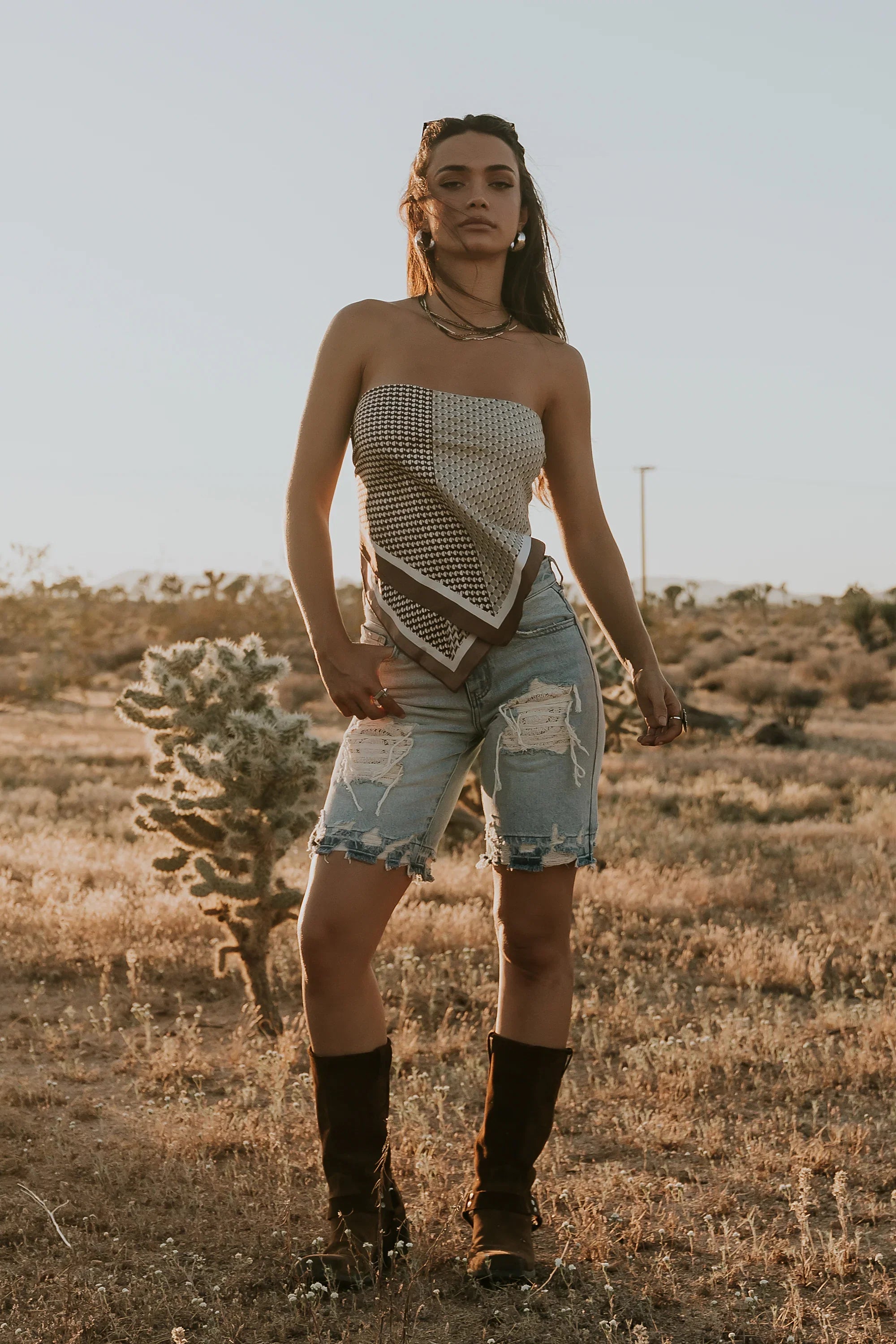 Cashe Distressed Bermuda Shorts