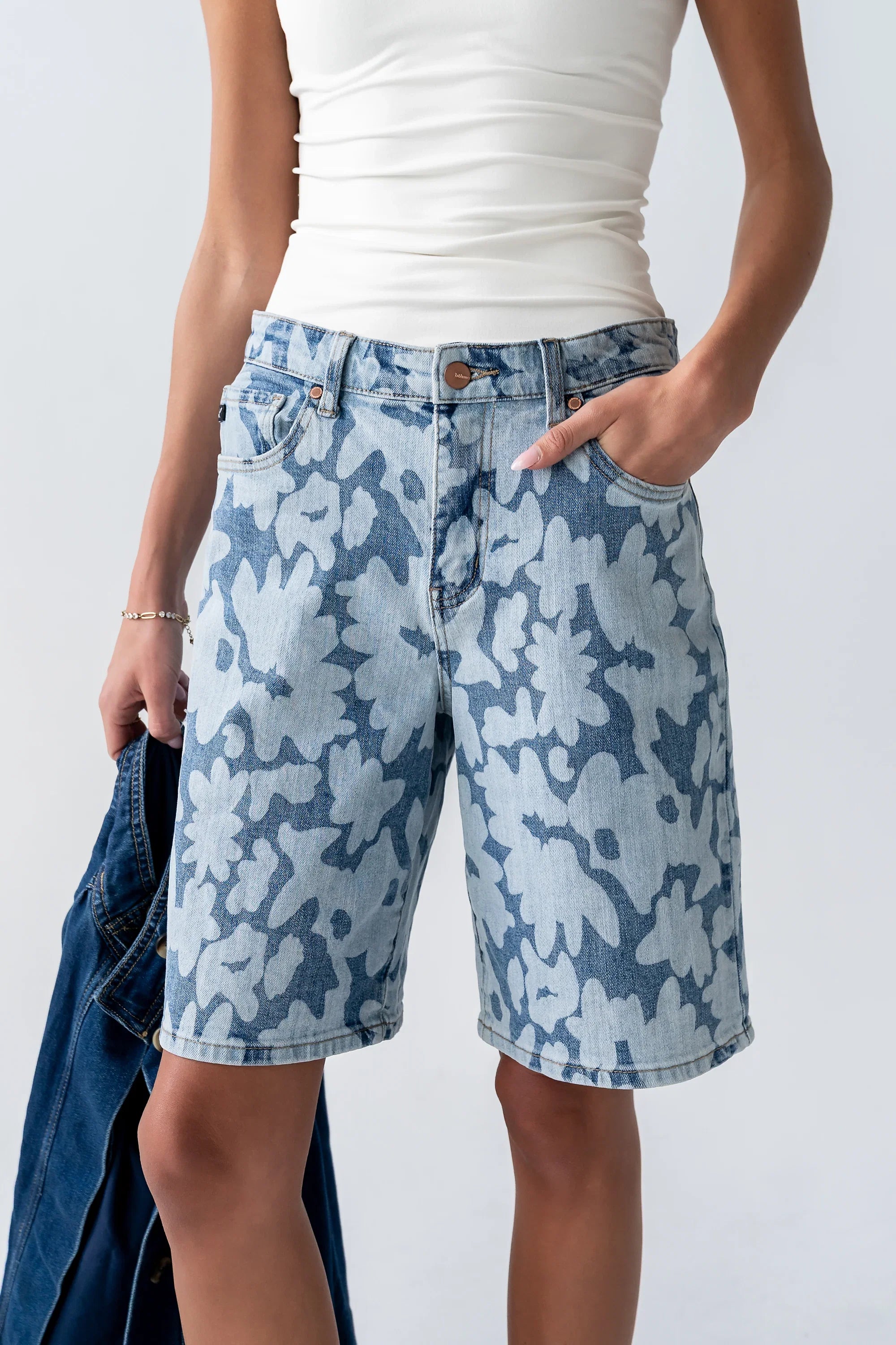 Declan Floral Bermuda Denim Shorts