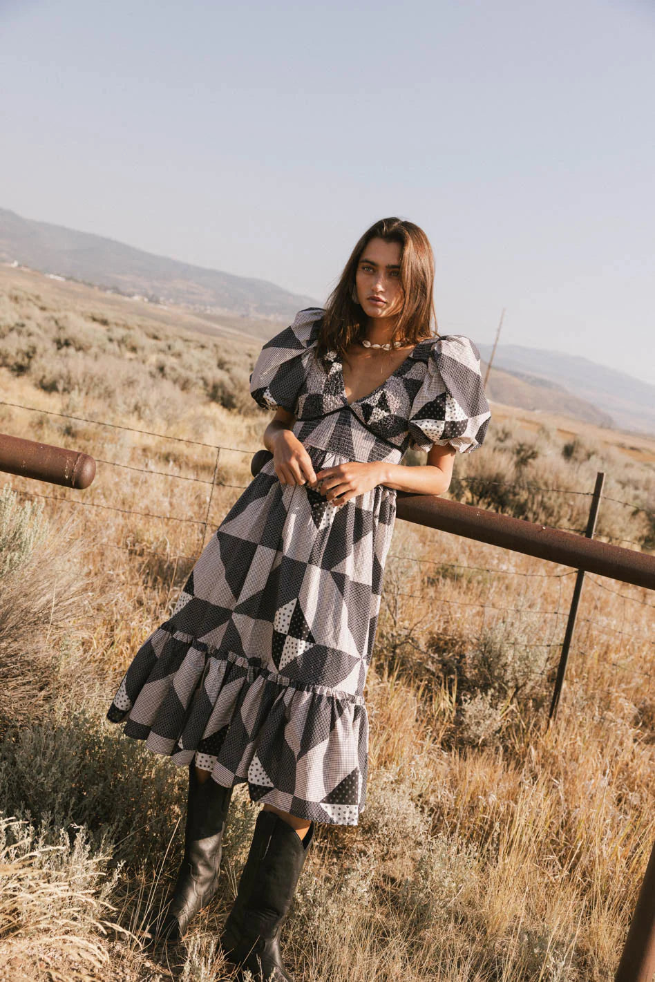 Brielle Patchwork Midi Dress FINAL SALE