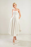 LIFES COMPASS WHITE STRAPLESS MIDI DRESS