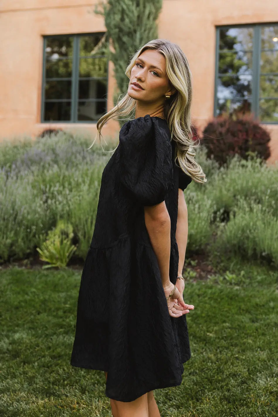 Maison Textured Mini Dress in Black FINAL SALE