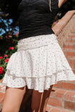 Trina Polka Dot Mini Skirt in White