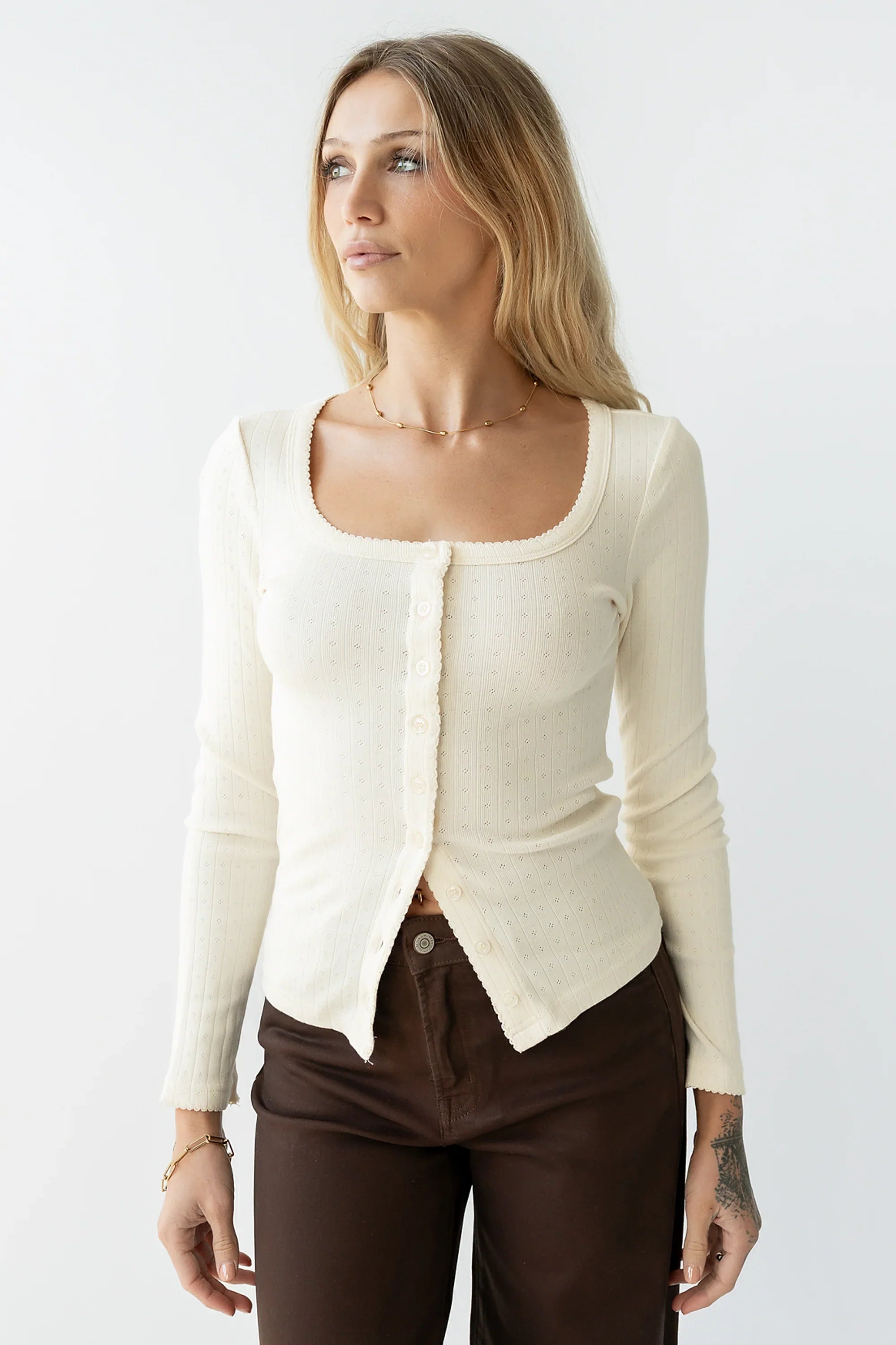 Pura Knit Top in Cream