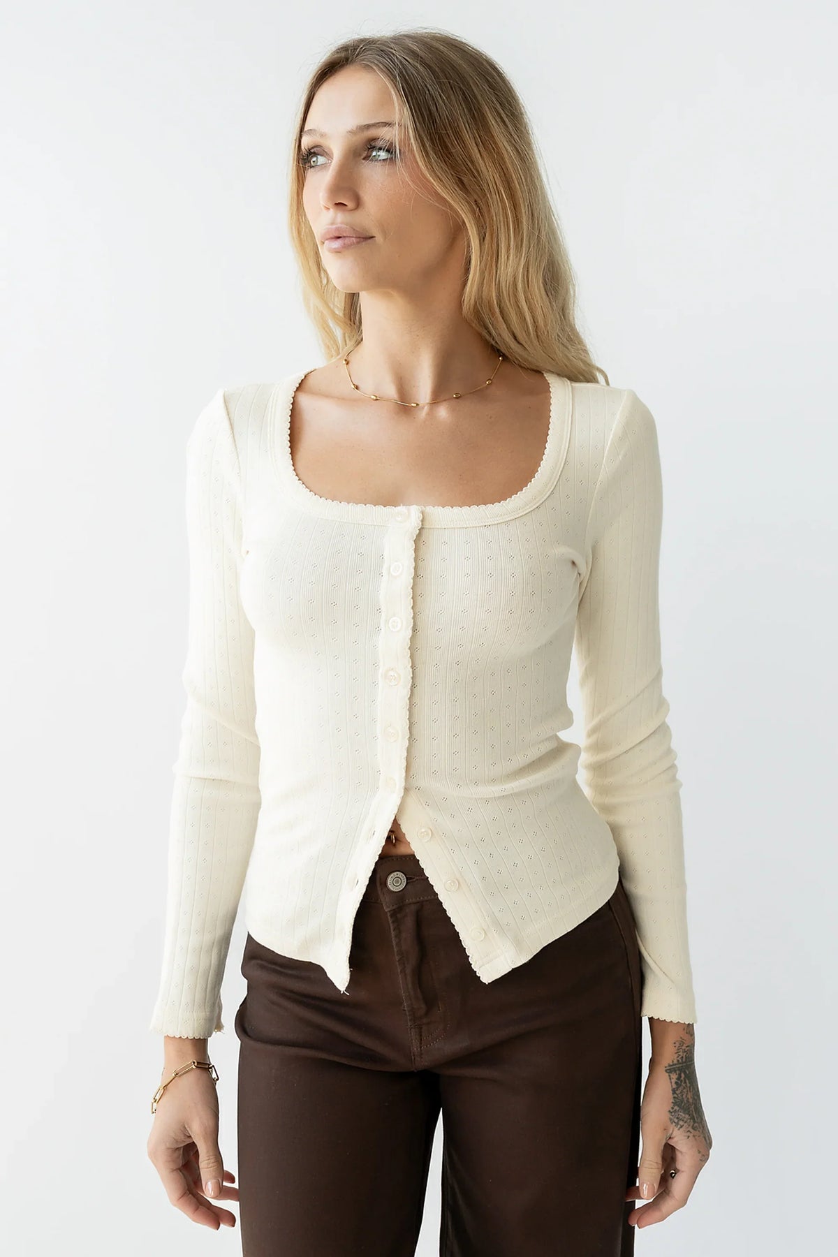 Pura Knit Top in Cream
