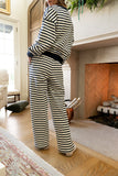 Taya Striped Wide Leg Pants in Navy FINAL SALE