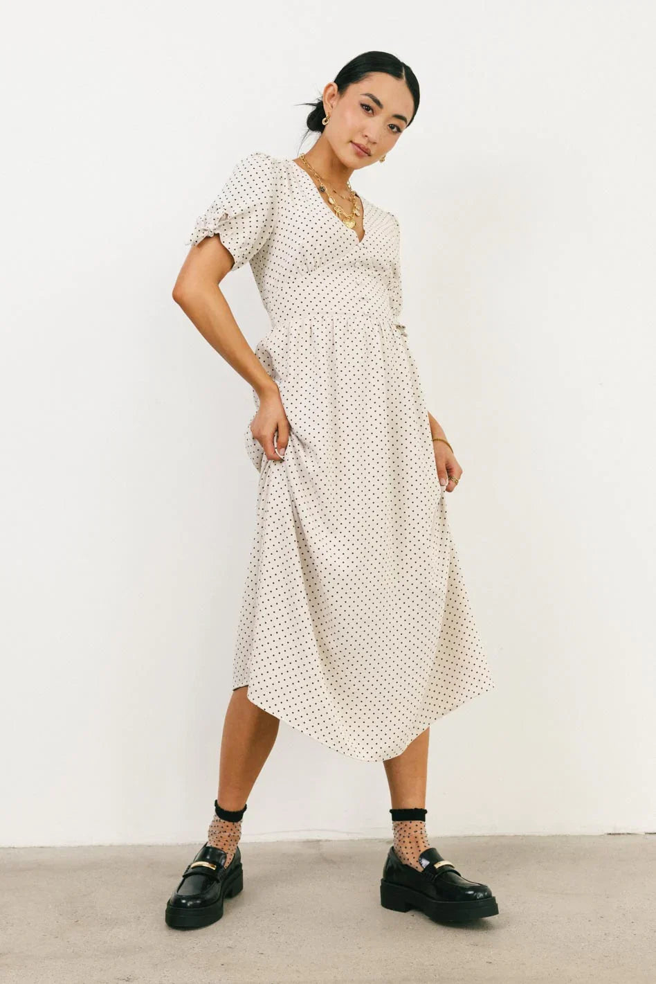 Janae Polka Dot Midi Dress FINAL SALE