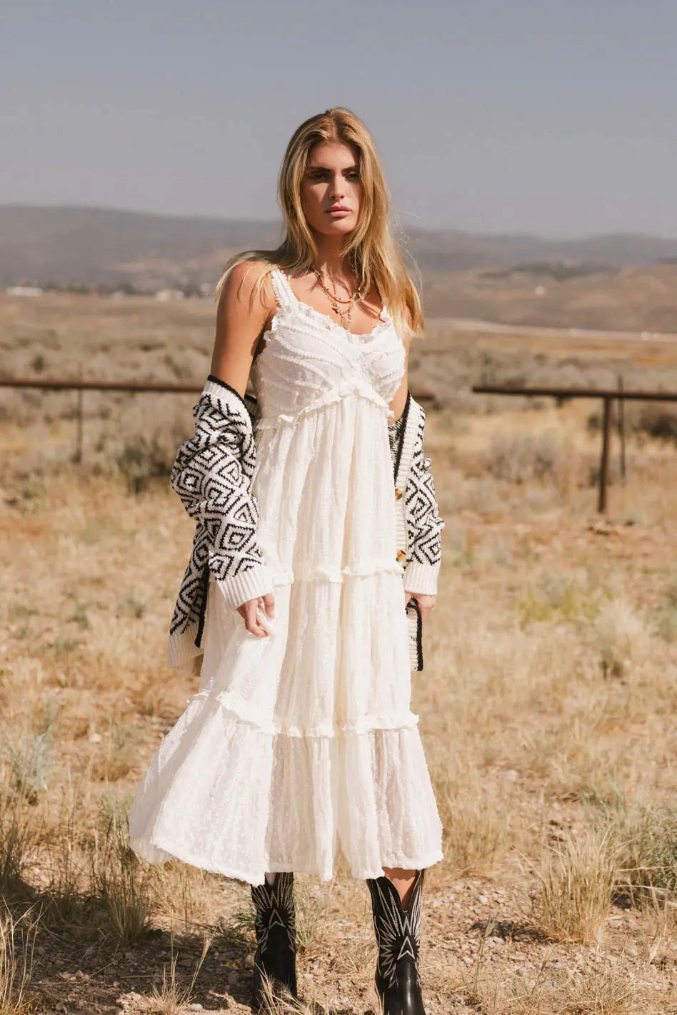 Maria Tulle Midi Dress in Cream FINAL SALE