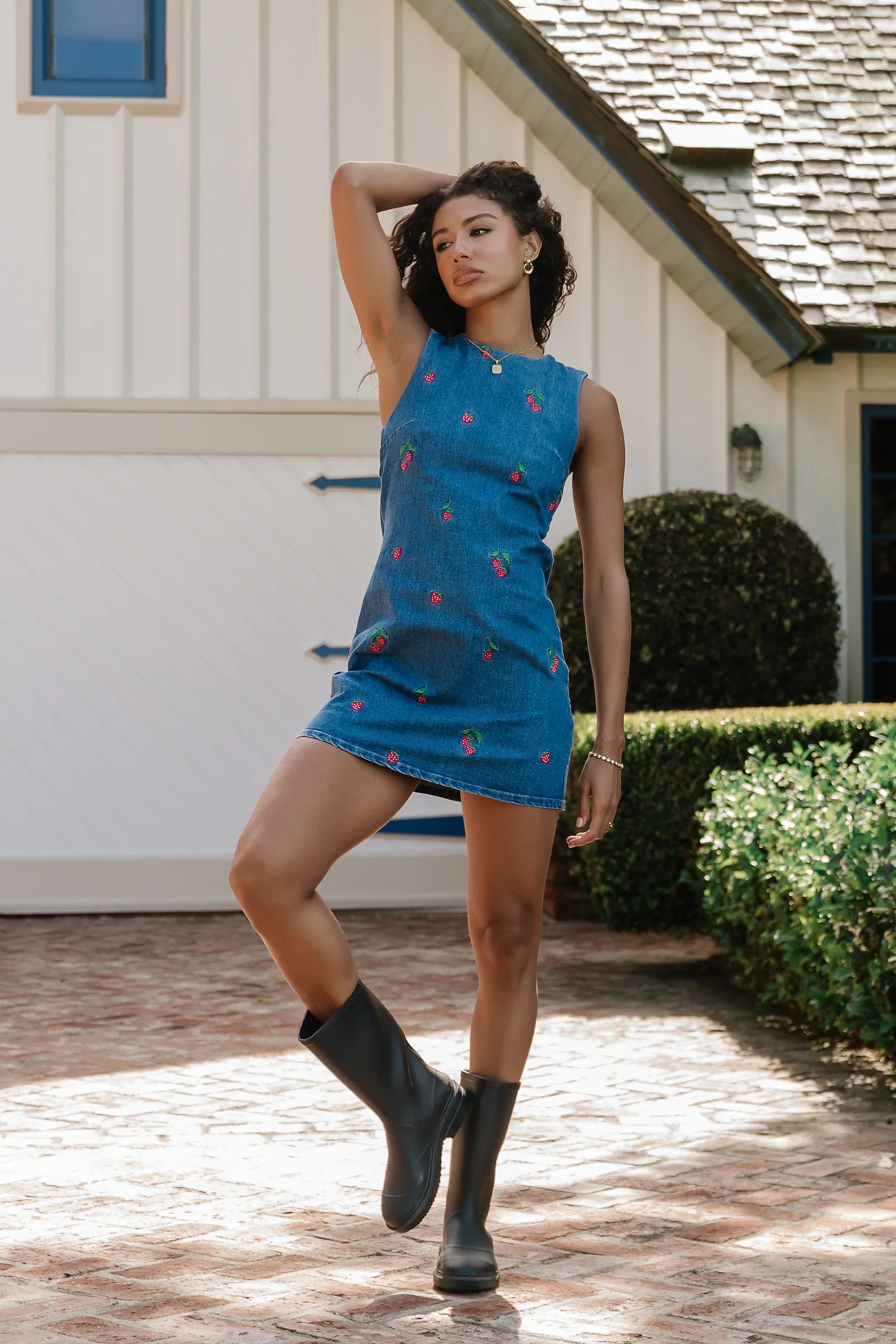Kesley Embroidered Mini Dress