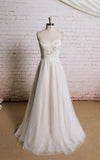 Sweetheart A Line Tulle Lace Appliques Sleeveless Wedding Dress