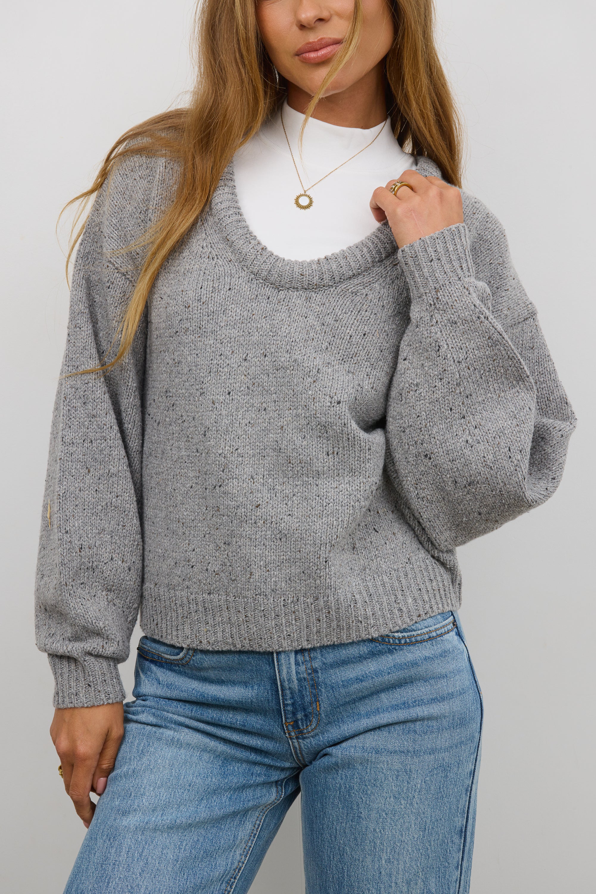 Fern Relaxed Sweater in Grey FINAL SALE