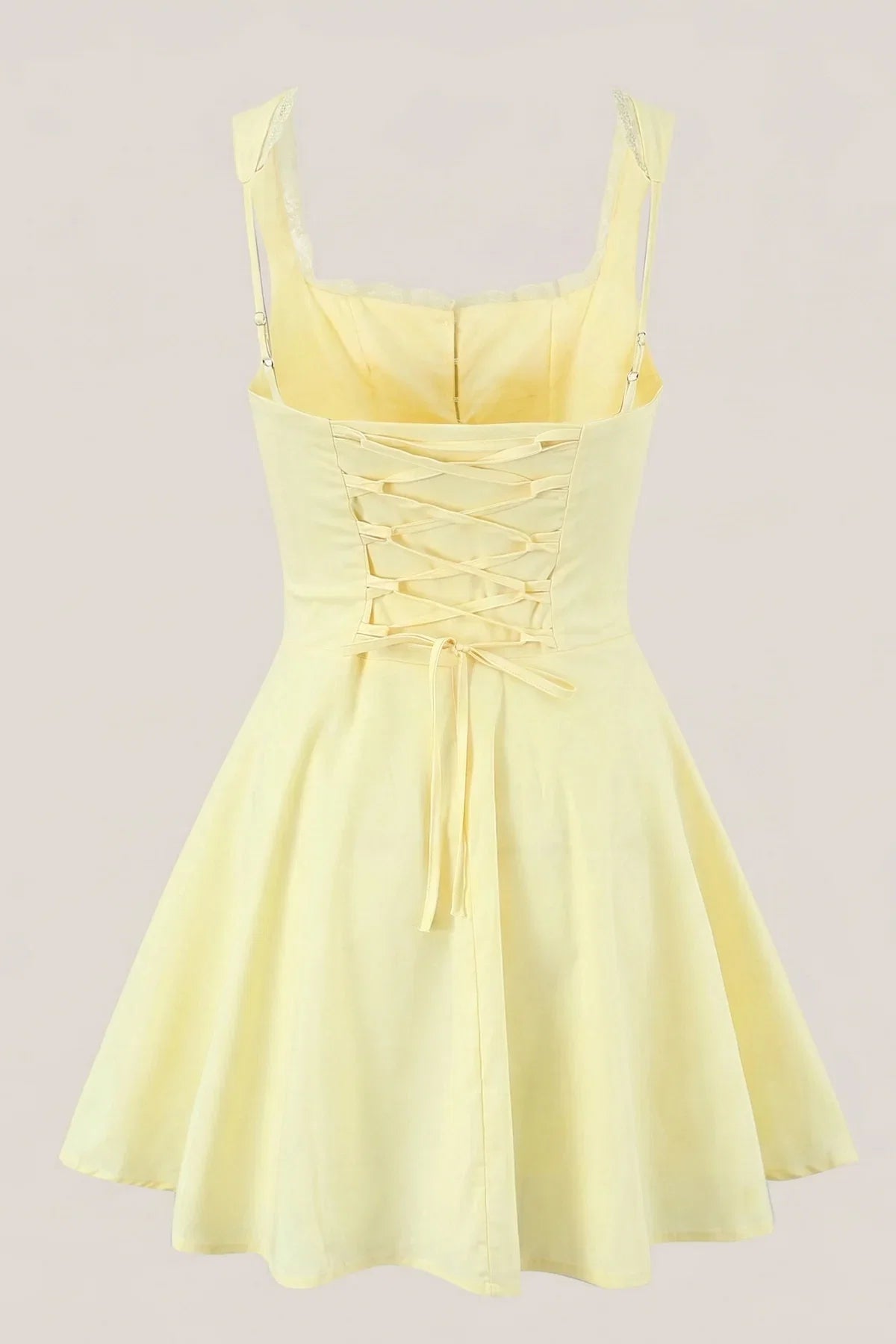 White Cotton Ruffled A Line Mini Dress