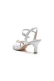 Peep Toe Imitated Silk Chunky Heels