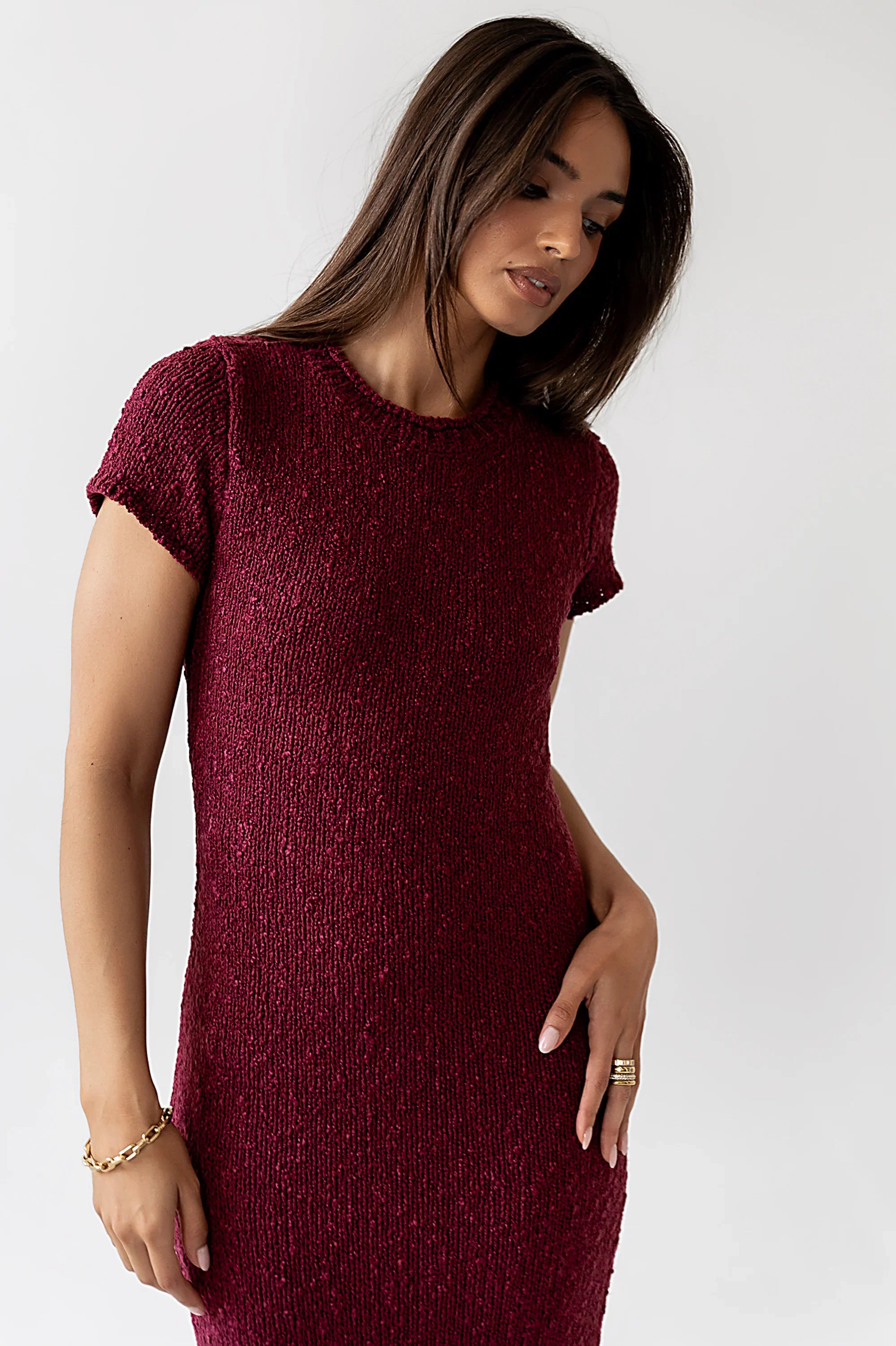 Hadley Knit Maxi Dress in Plum