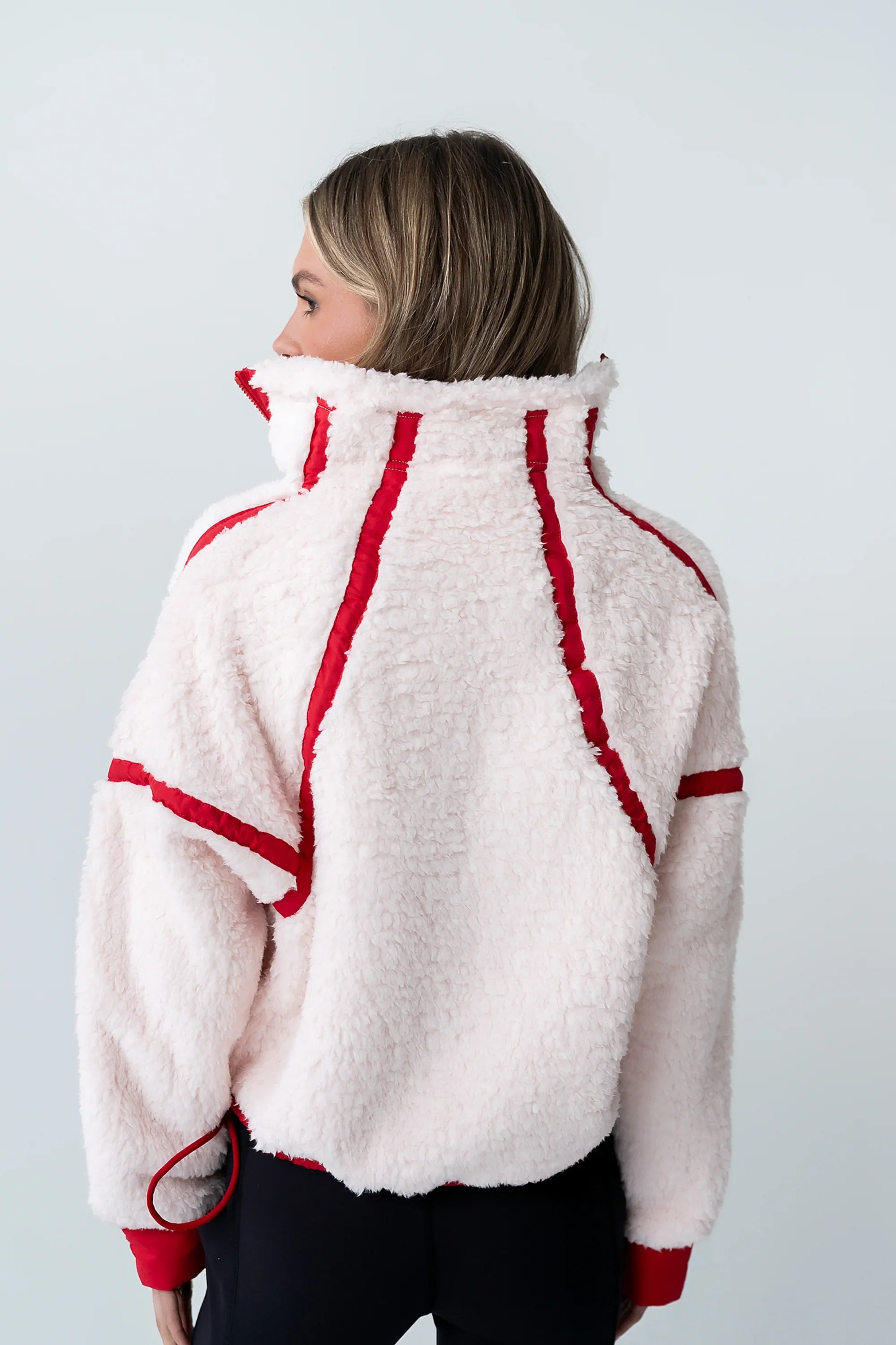 Lenny Sherpa Half Zip in Pink