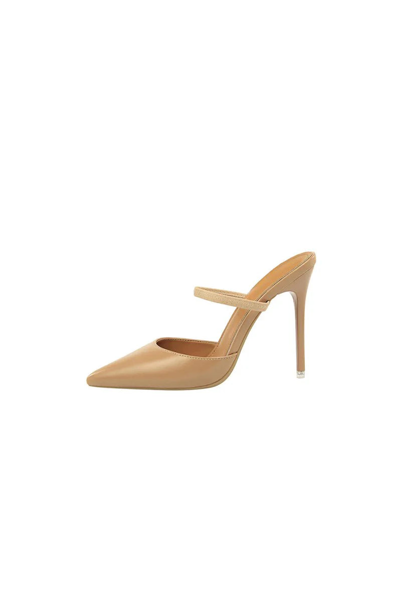 Apricot Stiletto Pointy Heels