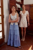 Rain Striped Maxi Skirt in Blue FINAL SALE