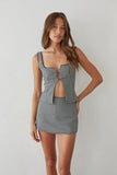 Olive Gingham Micro Mini Skort