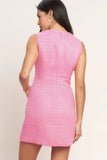 MAIN CHARACTER MOMENT PINK TWEED MINI DRESS
