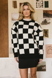 Angela Checkered Sweater in Black