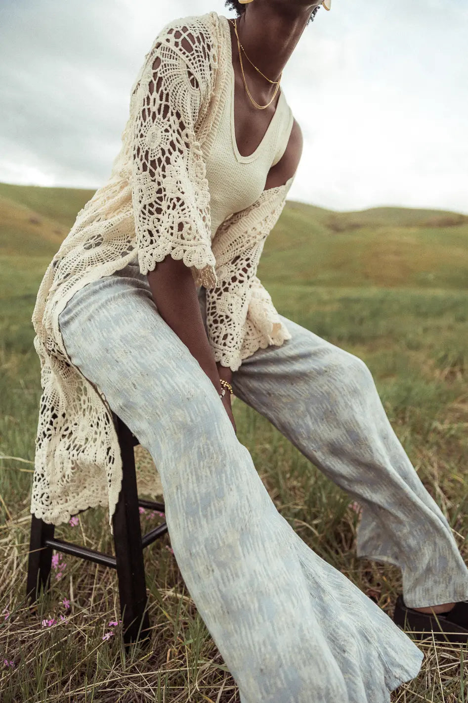 Verity Printed Pants in Blue FINAL SALE