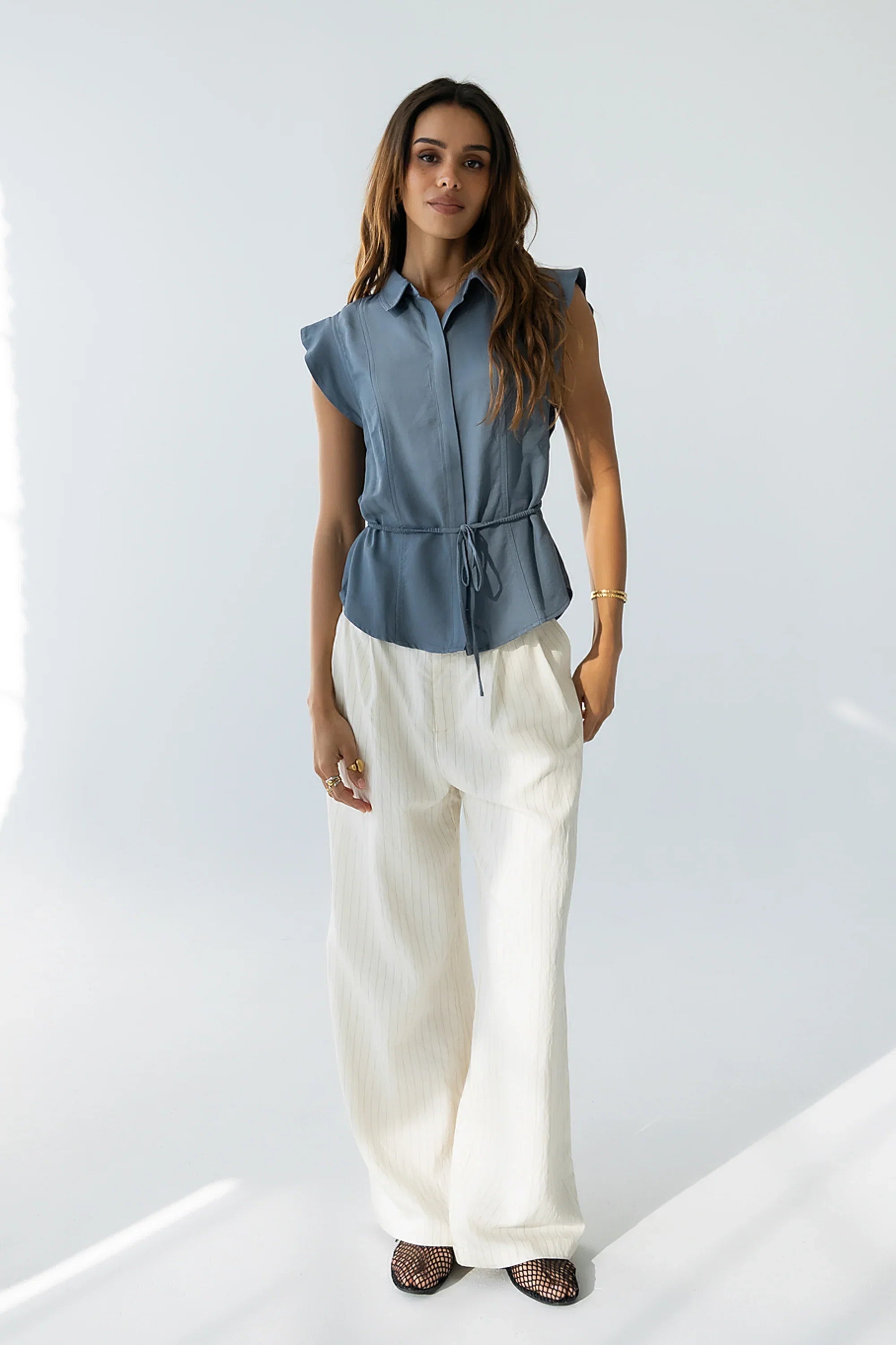 Pablo Button Up in Slate Blue