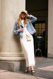 Beau Lace Trim Midi Skirt in Cream FINAL SALE