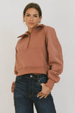 Alyssa Half Zip in Brick FINAL SALE