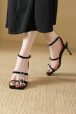 Strappy Open Toe Ankle Buckle Stiletto High Heels