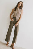 Sable Straight Leg Pants in Olive FINAL SALE