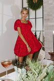 Aisling Bubble Mini Dress in Red FINAL SALE