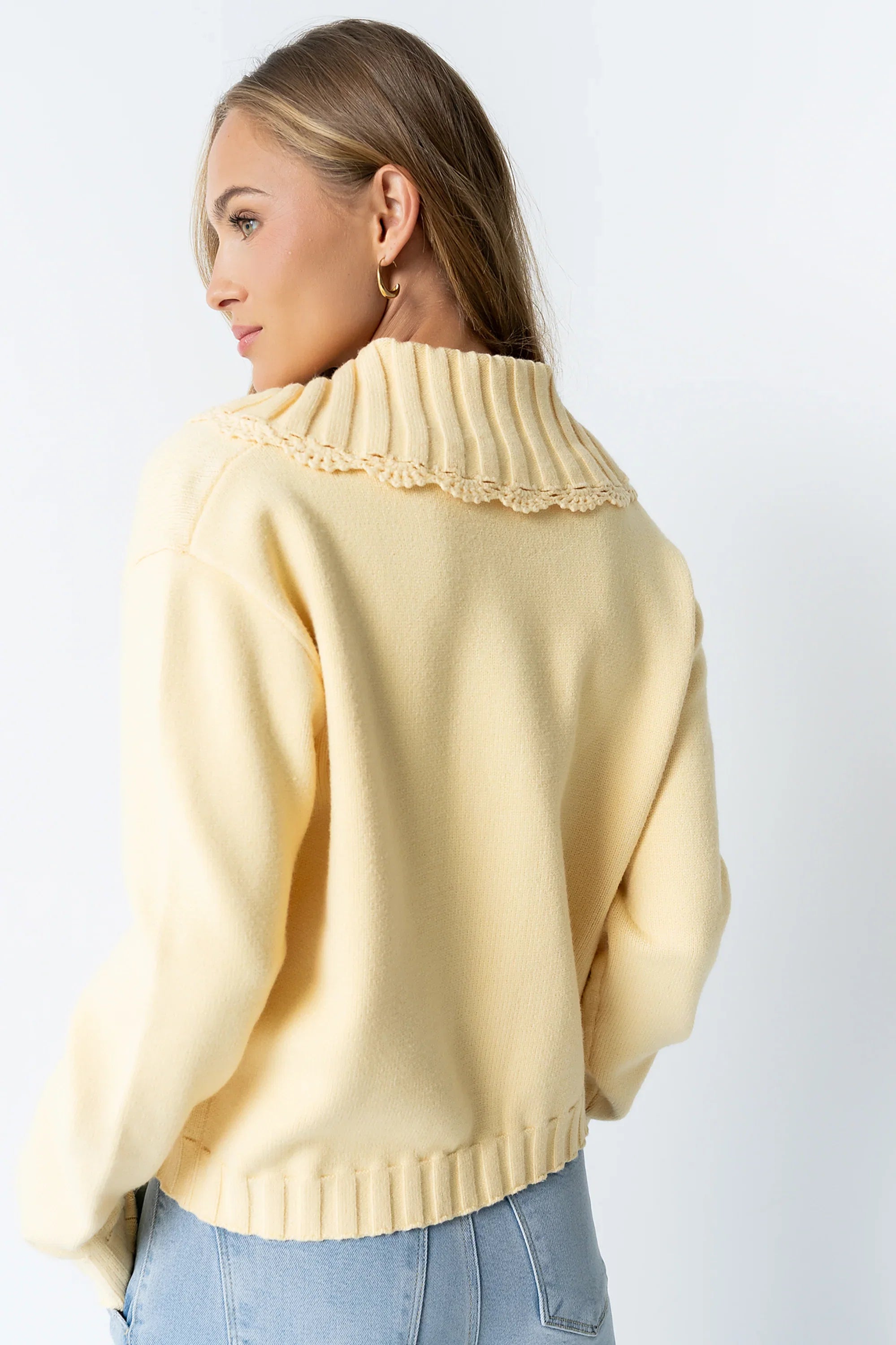 Tacie Knit Cardigan in Butter Yellow