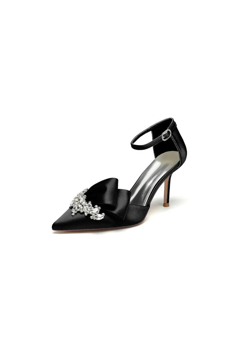 Pointed Toe With Rhinestone Stiletto Heels