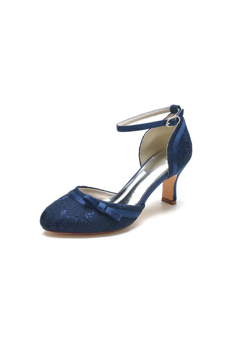 Chic White Lace Pointed Toe Heels with Silver Heel