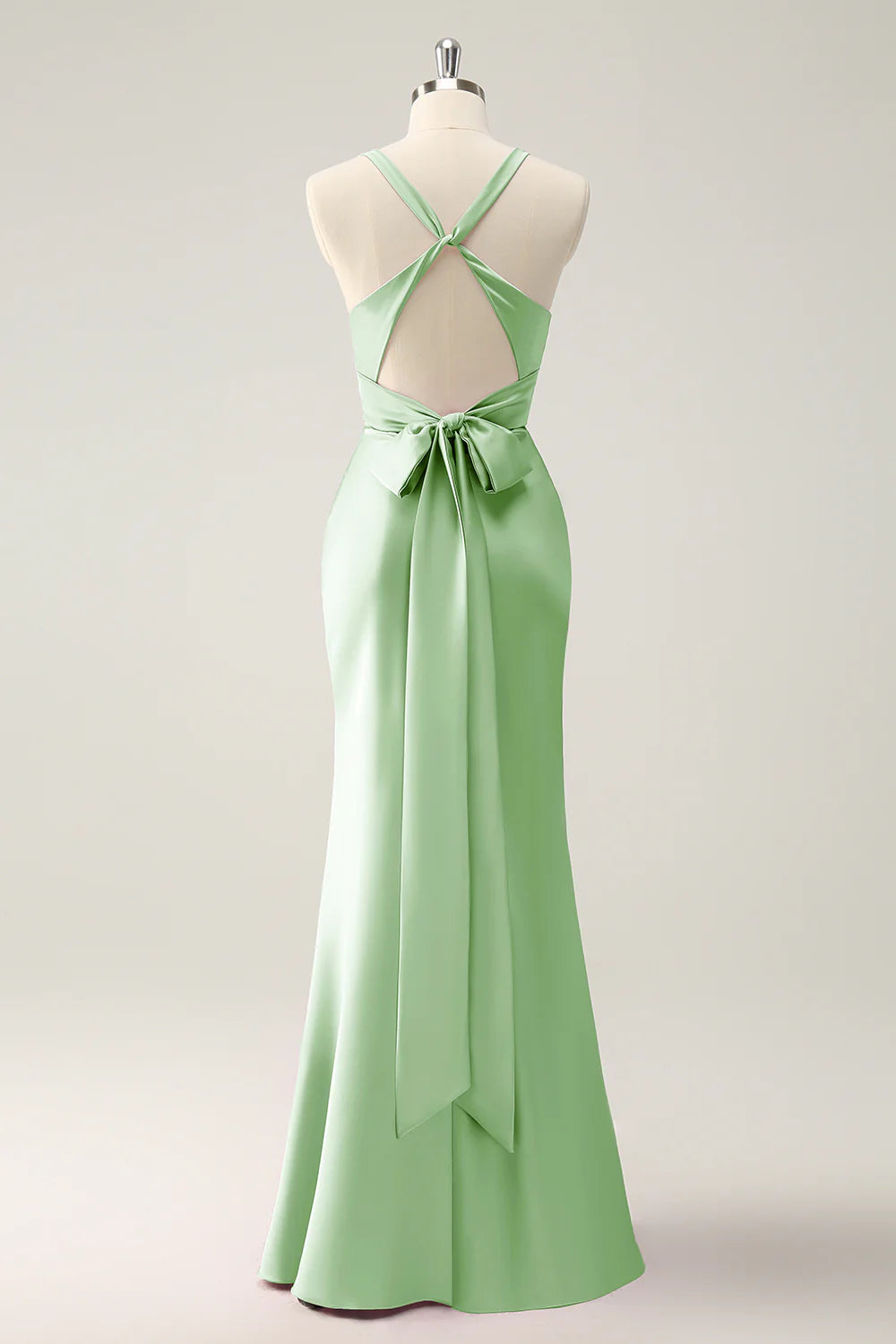 Elegant Pink Mermaid Deep V Neck Long Bridesmaid Dress with Lace Up Back