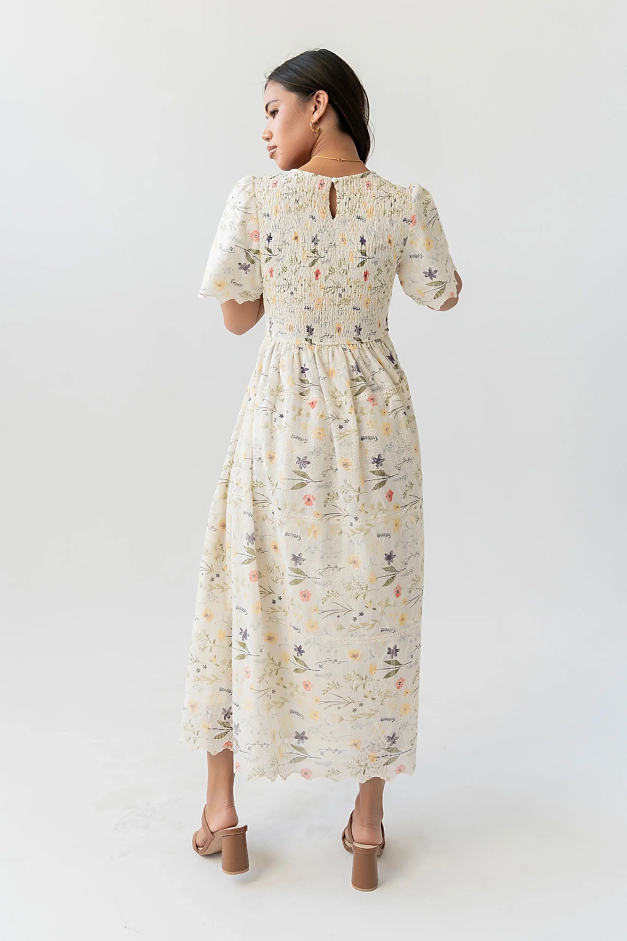 Aurelia Smocked Floral Midi Dress