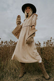 Berlin Corduroy Baby Doll Midi Dress in Taupe FINAL SALE
